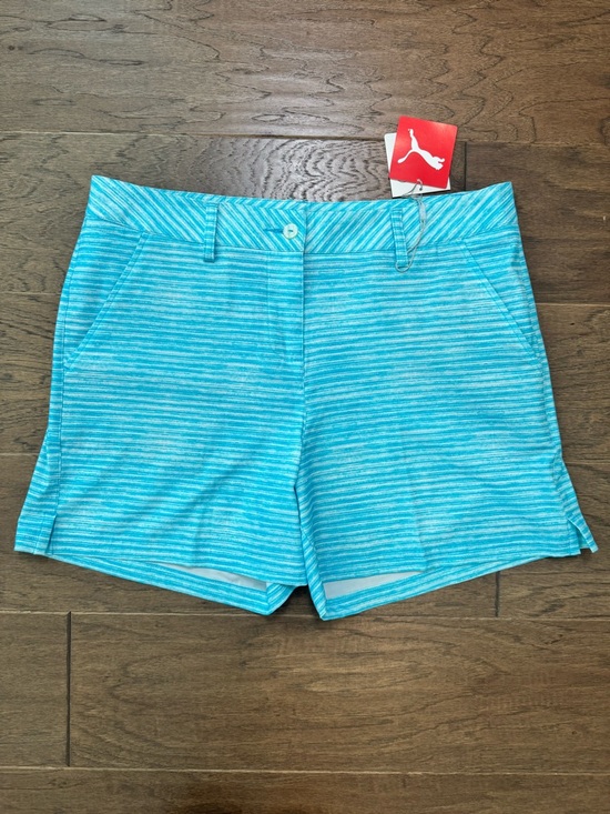 Puma Pants - NWT! Puma Women's Aqua Teal Striped Golf Performance Shorts